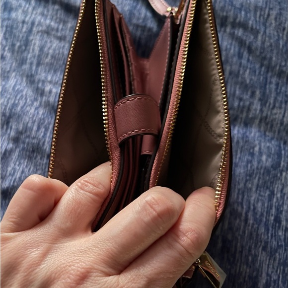 Pink Michael Kors Jet Set Double Zip Wristlet Phone Wallet - Picture 4 of 7